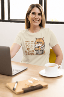 CAMISETA BABY LONG PIMA, CAT COFFEE