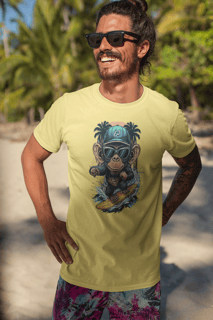 CAMISETA T-SHIRT ESTONADA, SURF MONKEY