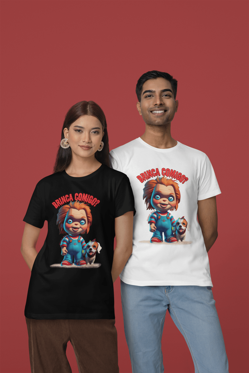 Nome do produto: CAMISETA T-SHIRT PRIME DOG, LINHA FILME CHUCKY BRINCA COMIGO