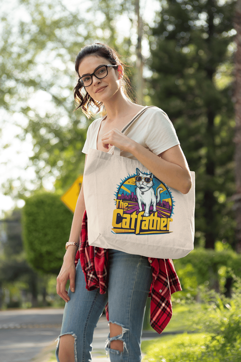 Nome do produto: ECOBAG GRANDE CRU CAT, THE CAT FATHER 100%ALGODAO