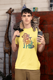 Nome do produto CAMISETA T-SHIRT ESTONADA DOG, PAI DE PET TAMBÉM E PAI
