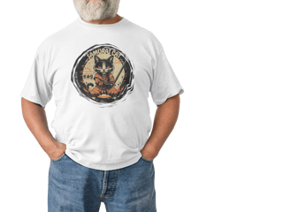 CAMISETA T-SHIRT PLUS SIZE, SAMURAI CAT