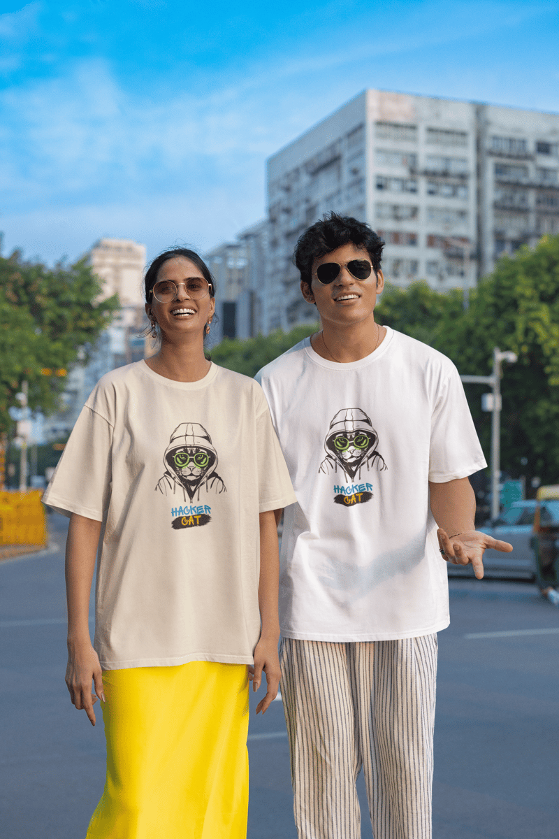 Nome do produto: CAMISETA OVERSIZED, HACKER CAT