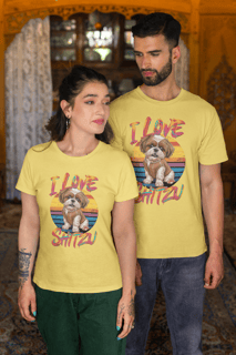 Nome do produto CAMISETA T-SHIRT ESTONADA DOG, I LOVE SHIH-TZU