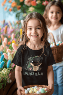 CAMISETA QUALITY INFANTIL, PUGZILLA-10 A 14 ANOS