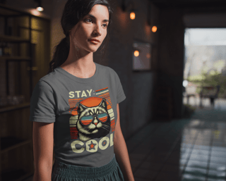 CAMISETA BABY LONG ALGODÃO PIMA CAT, STAY COOL 