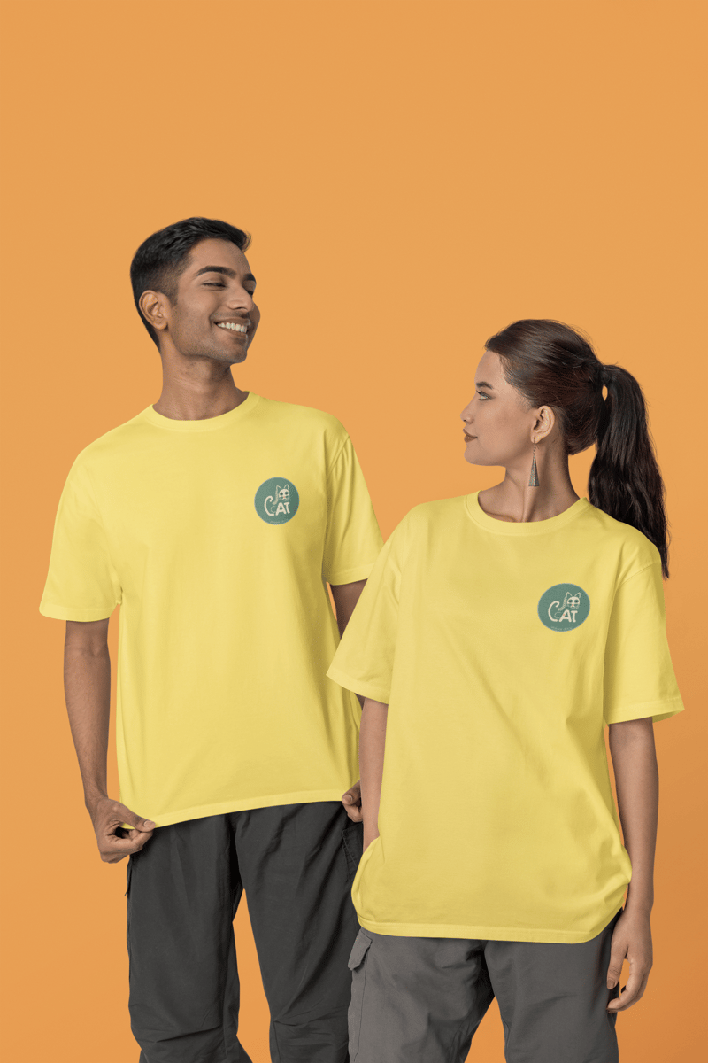 Nome do produto: CAMISETA T-SHIRT ESTONADA, MINIMALISTA CAT LETRAS