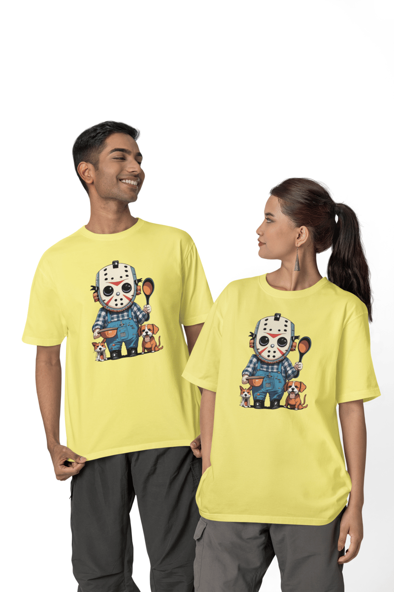 Nome do produto: CAMISETA T-SHIRT ESTONADA PETS, LINHA FILME VERSÃO FOFINHA JASON 