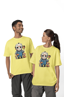 CAMISETA T-SHIRT ESTONADA PETS, LINHA FILME VERSÃO FOFINHA JASON 