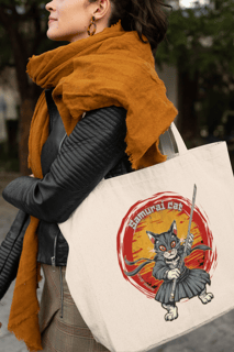 ECOBAG GRANDE CRU, SAMURAI CAT, 100%ALGODAO