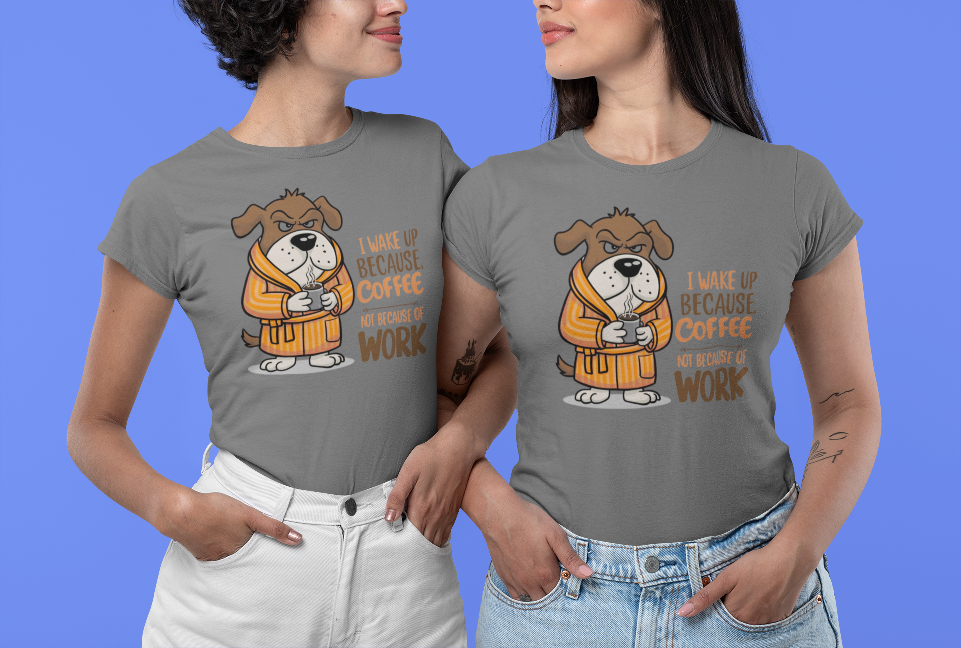 CAMISETA BABY LONG QUALITY, DOG COFFEE