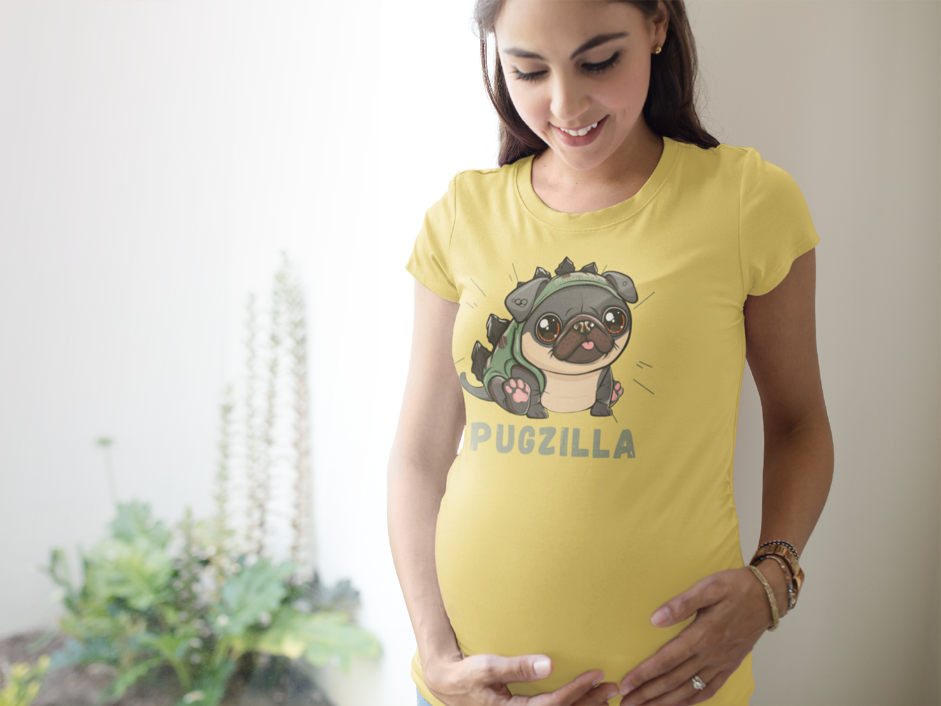 CAMISETA BABY LONG ESTONADA, PUGZILLA