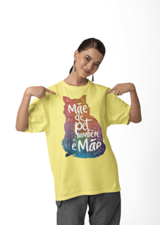 Nome do produto CAMISETA T-SHIRT ESTONADA, CAT MÃE DE PET TAMBÉM E MÃE