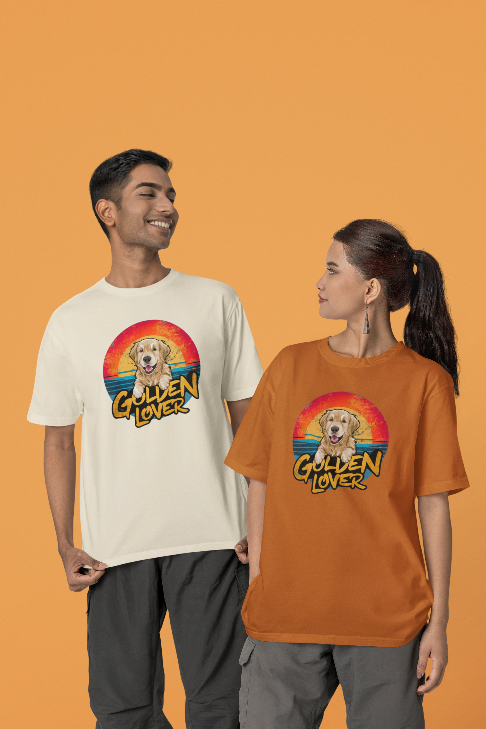 CAMISETA T-SHIRT PIMA, DOG GOLDEN LOVER