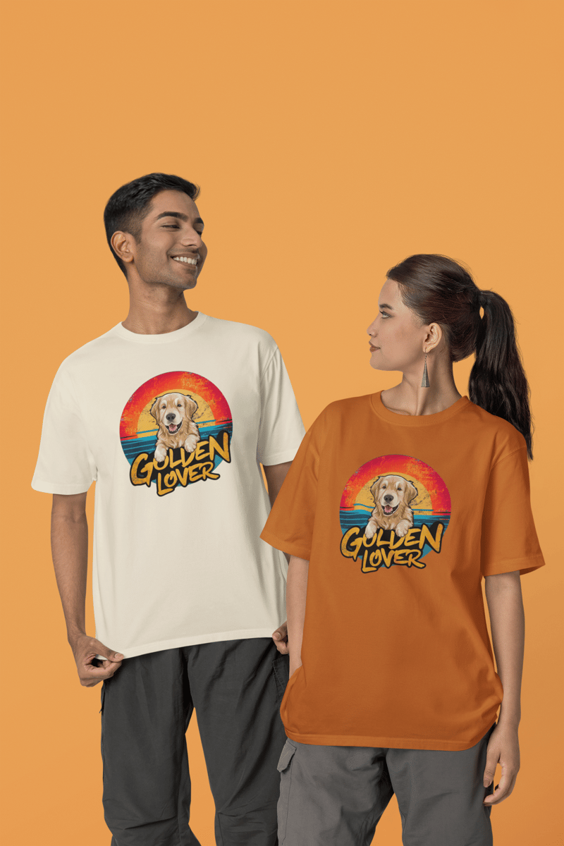 Nome do produto: CAMISETA T-SHIRT PIMA, DOG GOLDEN LOVER