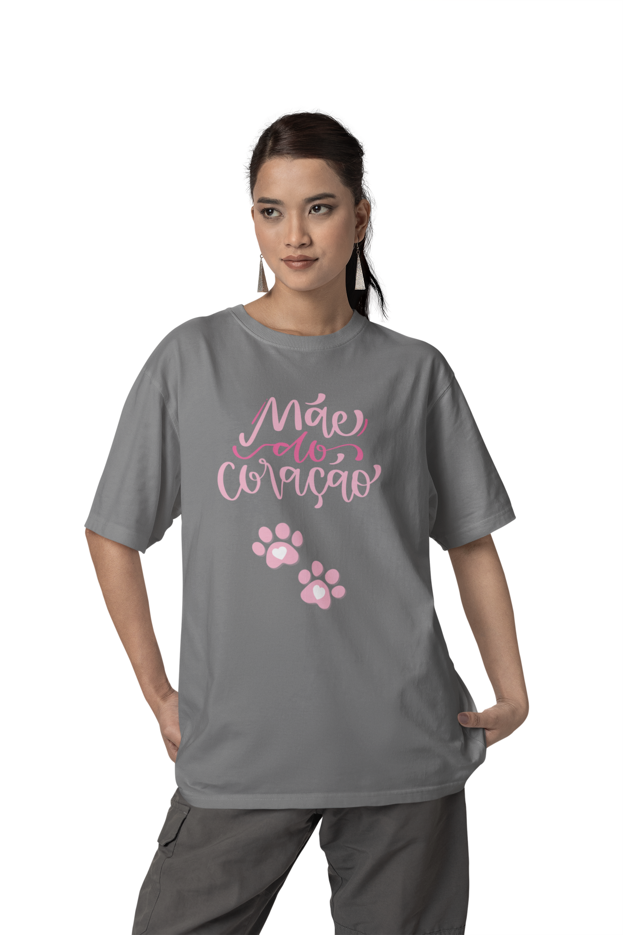 CAMSIETA T-SHIRT ESTONADA, PET MÃE DO CORAÇÃO