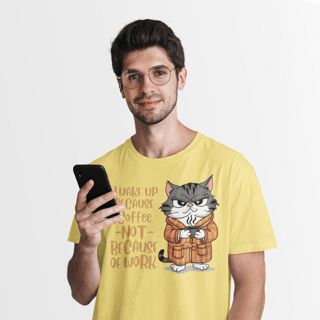 CAMISETA T-SHIRT ESTONADA, CAT COFFEE