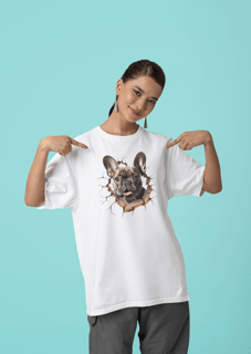 Nome do produto CAMISETA T-SHIRT PRIME, ESTILO 3D DOG BULDOGUE FRANCÊS  