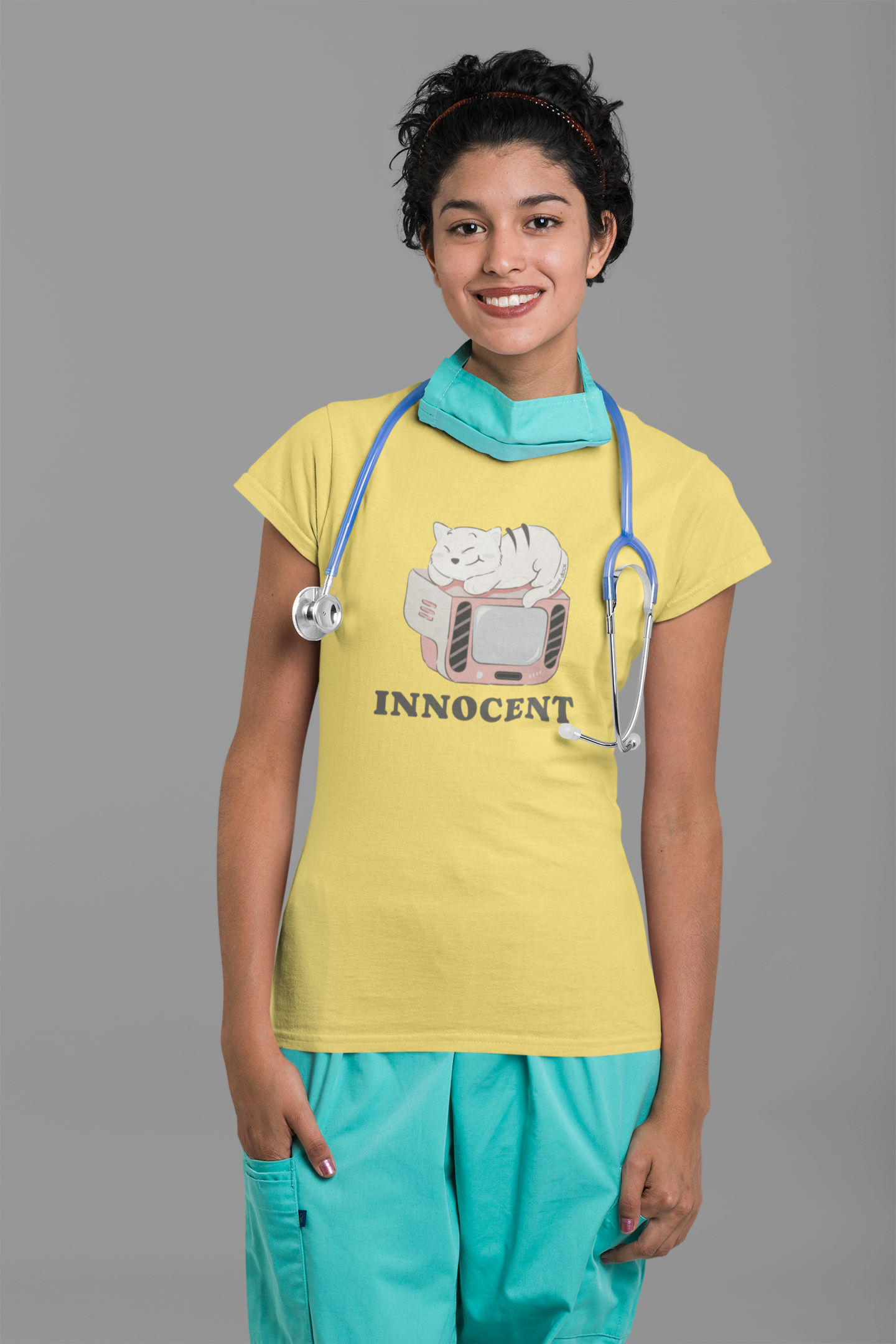 CAMISETA BABY LONG ESTONADA, INNOCENT CAT