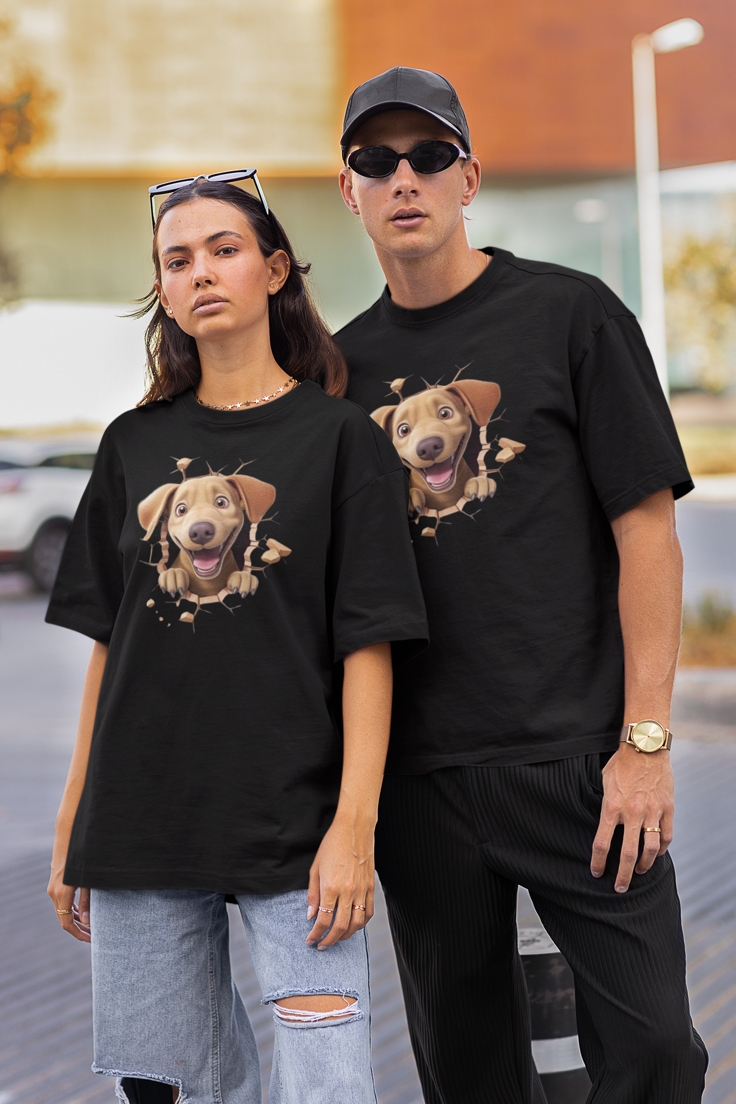 CAMISETA T-SHIRT PRIME, ESTILO 3D DOG CARAMELO