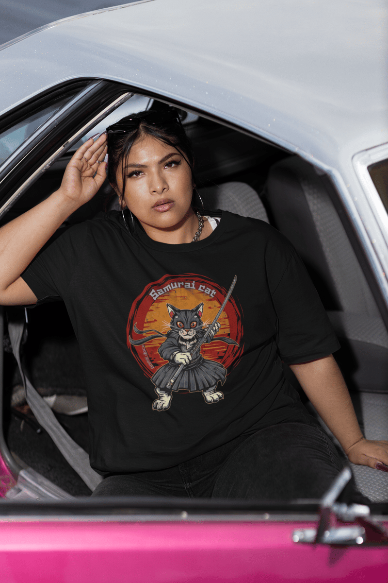 Nome do produto: CAMISETA T-SHIRT PLUS SIZE, SAMURAI CAT