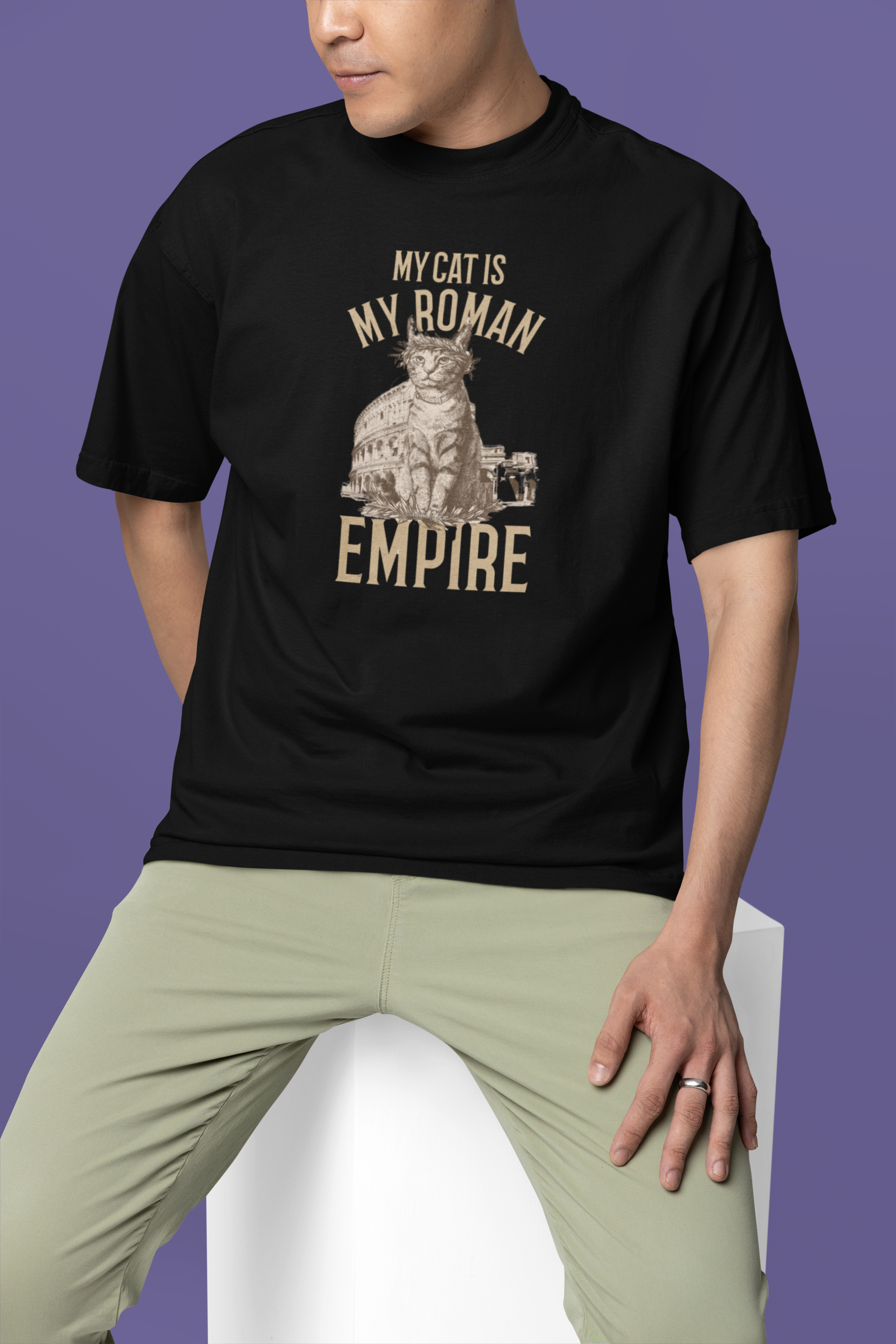 CAMISETA T-SHIRT PIMA, MY CAT IS MY ROMAN