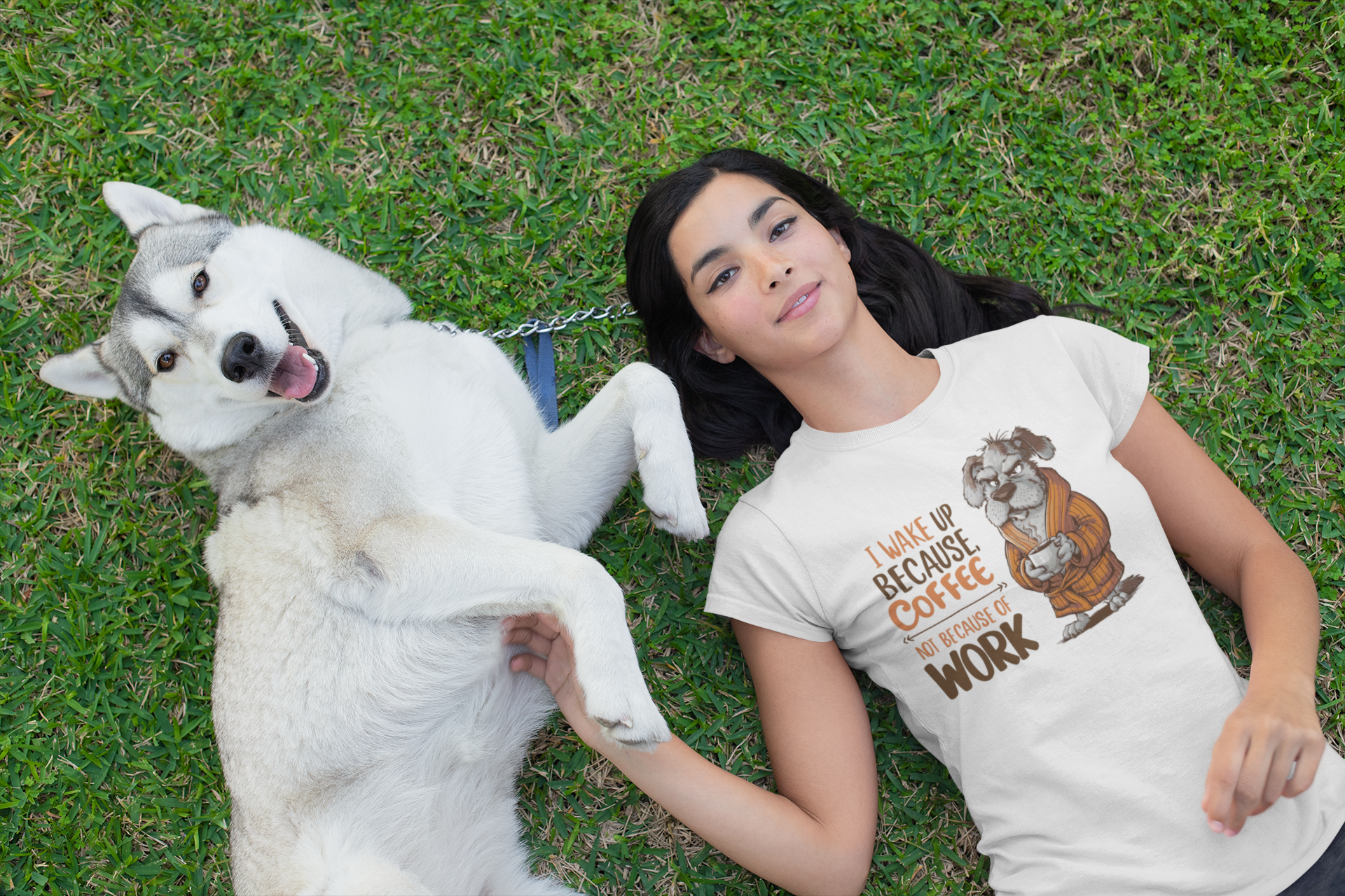 CAMISETA BABY LONG PRIME, DOG COFFEE