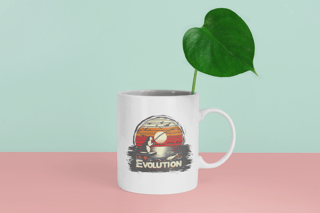 CANECA PERSONALIZADA CRIATIVA EM CERÂMICA, 325ML C/02 LADOS, CAT EVOLUTION