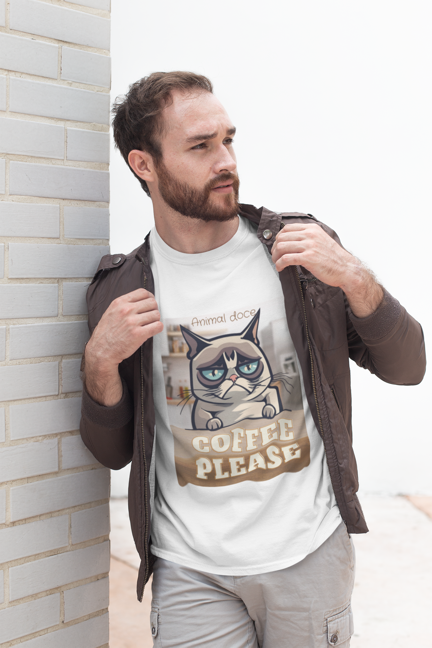 CAMISETA T-SHIRT PRIME CAT, COFFEE PLEASE