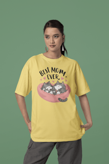 CAMISETA T-SHIRT ESTONADA CAT, BEST MOM EVER 