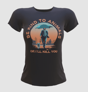 Nome do produto CAMISETA  BABY LONG PRIME DOG, LINHA FILME JOHN WICK BE KIND TO ANIMALS 