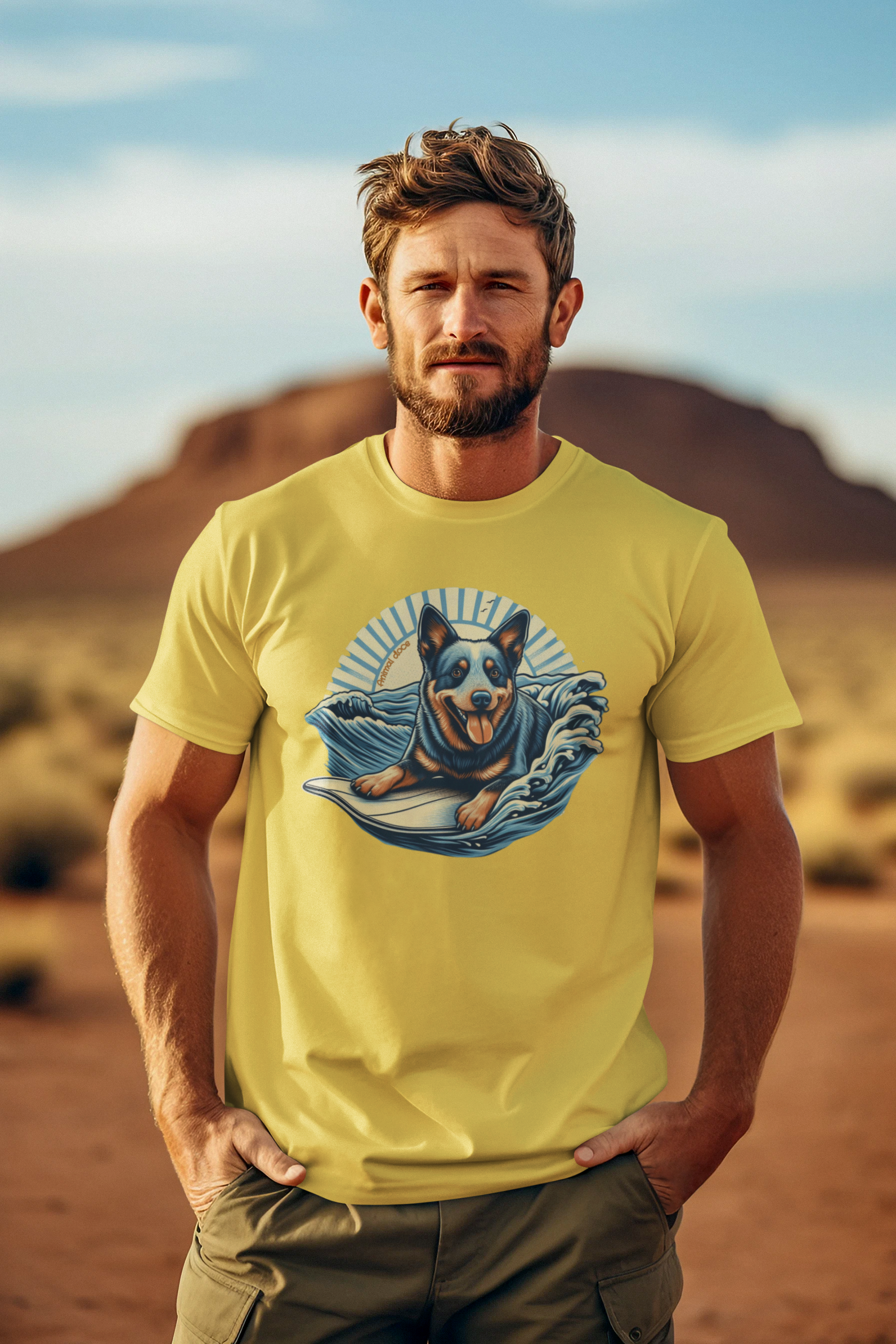 CAMISETA T-SHIRT ESTONADA, DOG BLUE HEELER 