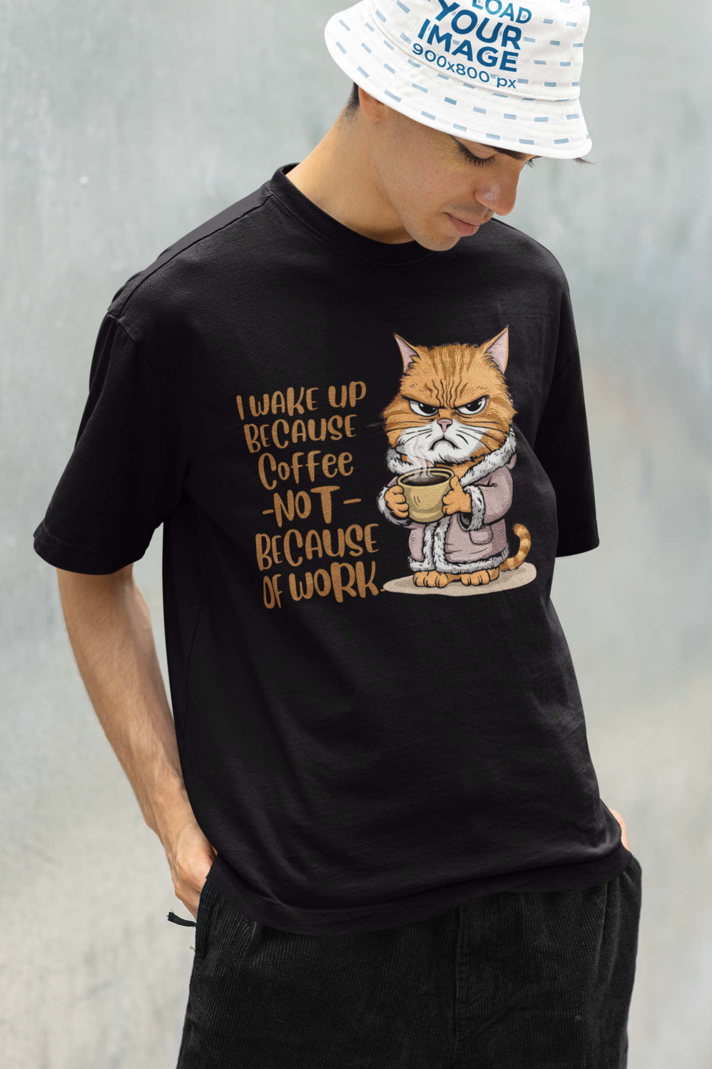 CAMISETA T-SHIRT CLASSIC, CAT COFFEE