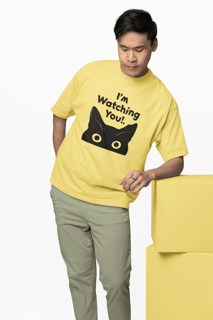 CAMISETA T-SHIRT, CAT I`M WATCHING YOU