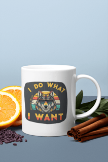  CANECA PERSONALIZADA CRIATIVA EM CERÂMICA, 325ML C/02 LADOS  HABBIT I DO WHAT I WANT