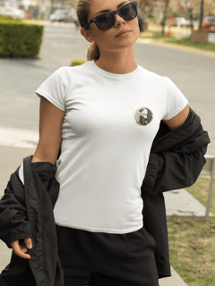 CAMISETA BABY LONG PRIME, MINIMALISTA WOLF YIN YANG