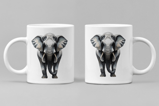 CANECA PERSONALIZADA CRIATIVA EM CERÂMICA, 325ML C/02 LADOS, ELEPHANT