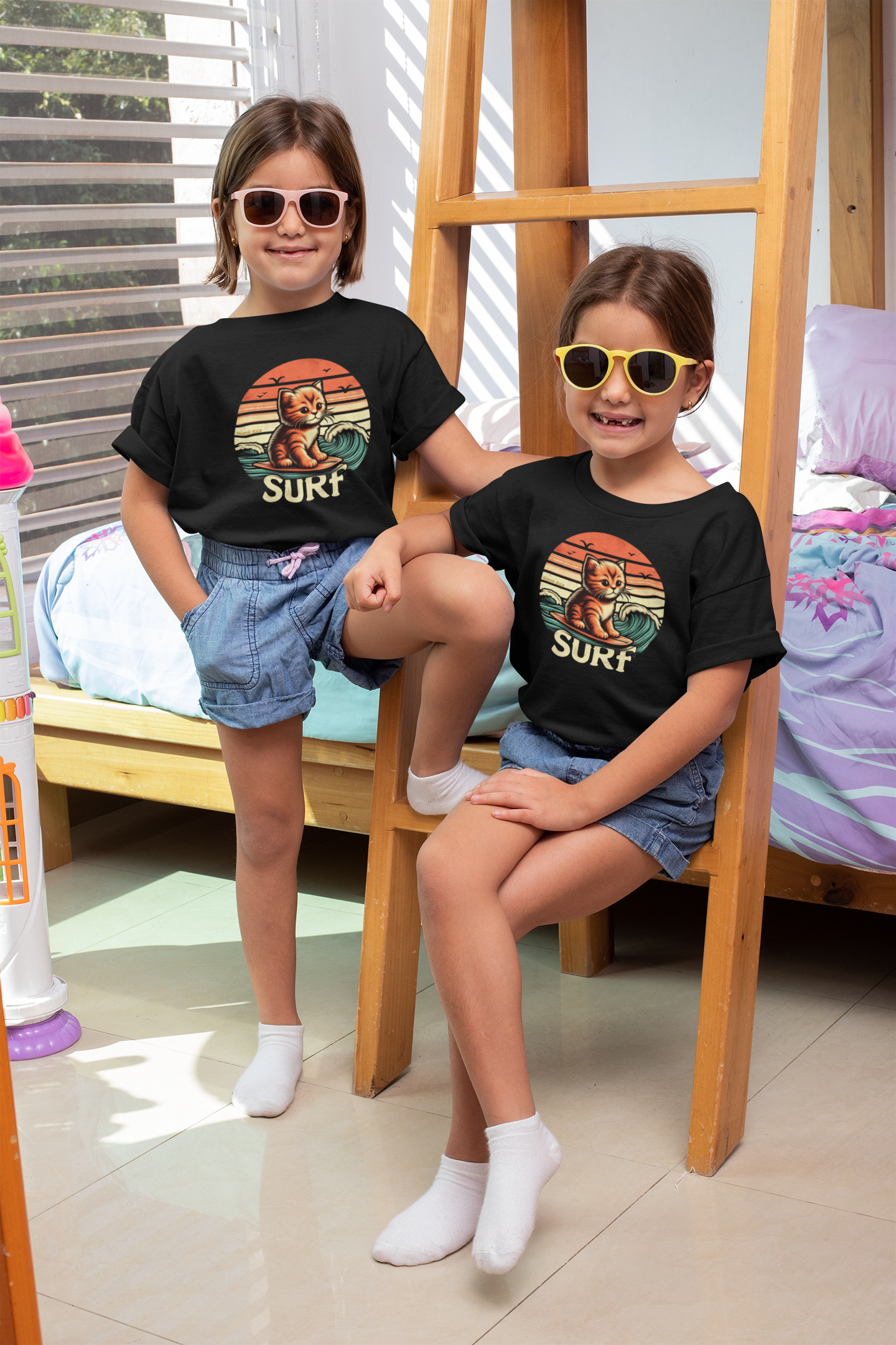 CAMISETA QUALITY INFANTIL, CAT SURF-10 A 14 ANOS