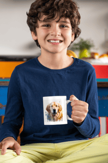  CANECA PERSONALIZADA CRIATIVA EM CERÂMICA, 325ML C/02 LADOS DOG GOLDEN