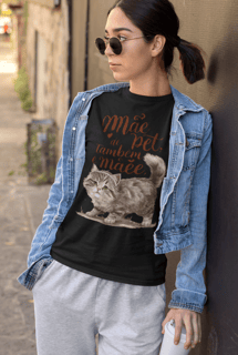 CAMISETA BABY LONG PIMA CAT, MÃE DE PET TAMBÉM E MÃE