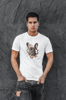 Nome do produto CAMISETA T-SHIRT PRIME, ESTILO 3D DOG BULDOGUE FRANCÊS  