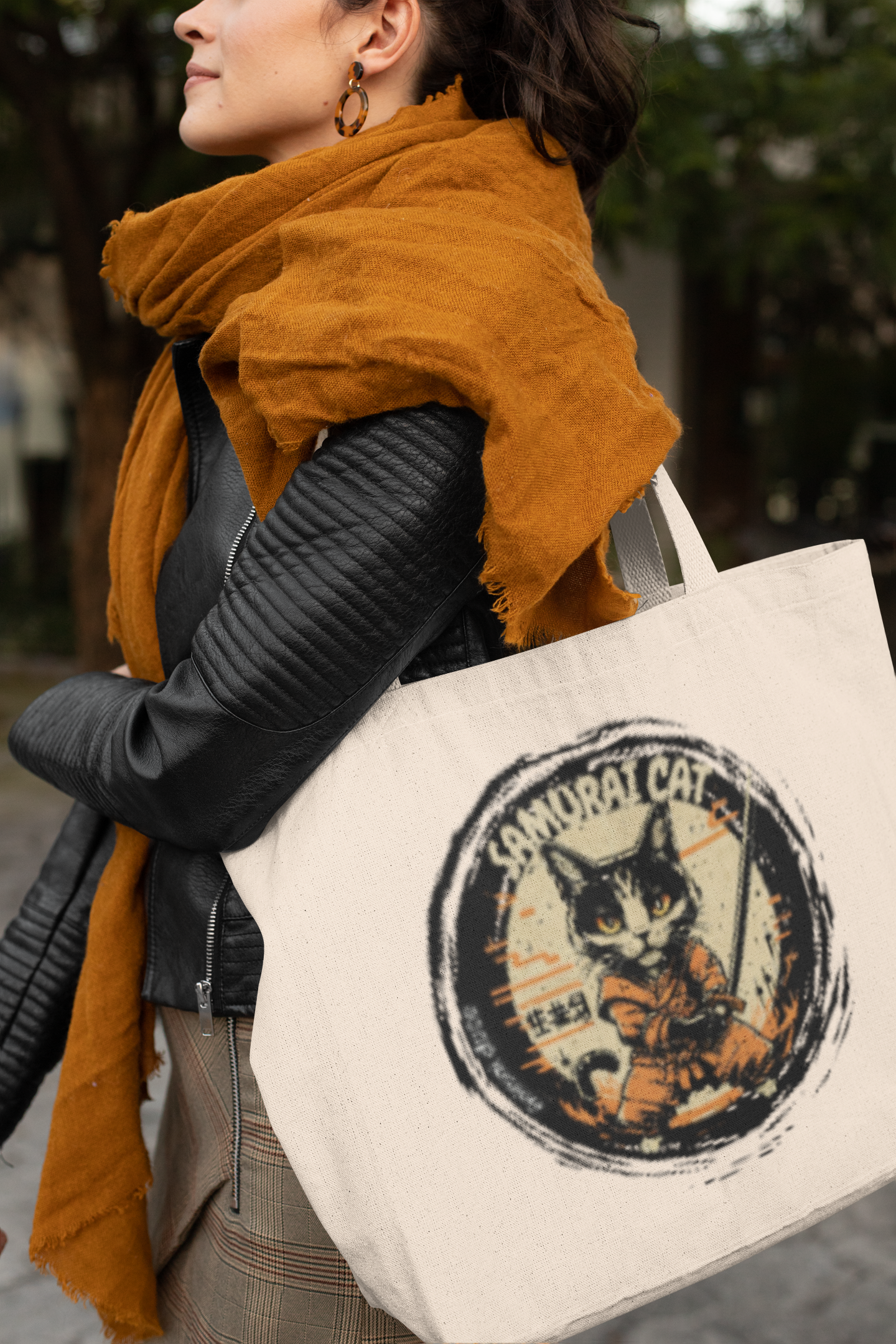 ECOBAG GRANDE CRU, SAMURAI CAT, 100%ALGODAO