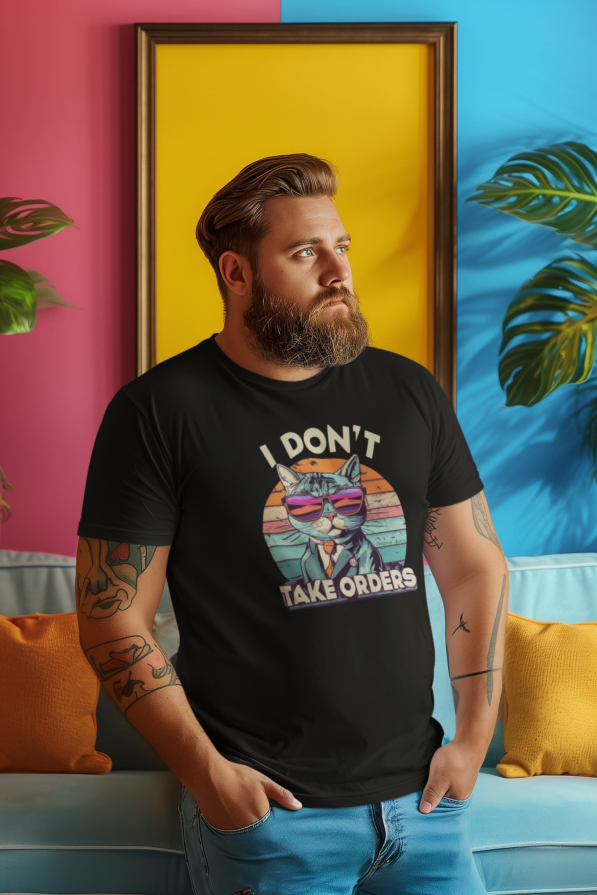 CAMISETA T-SHIRT PLUS SIZE CAT, I DON´T TAKE ORDERS