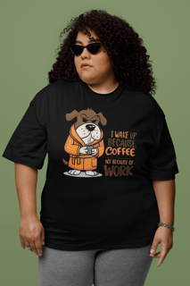 CAMISETA T-SHIRT PLUS SIZE, DOG COFFEE