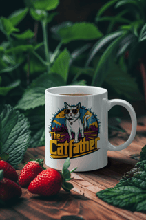  CANECA PERSONALIZADA CRIATIVA EM CERÂMICA, 325ML C/02 LADOS, THE CATFATHER