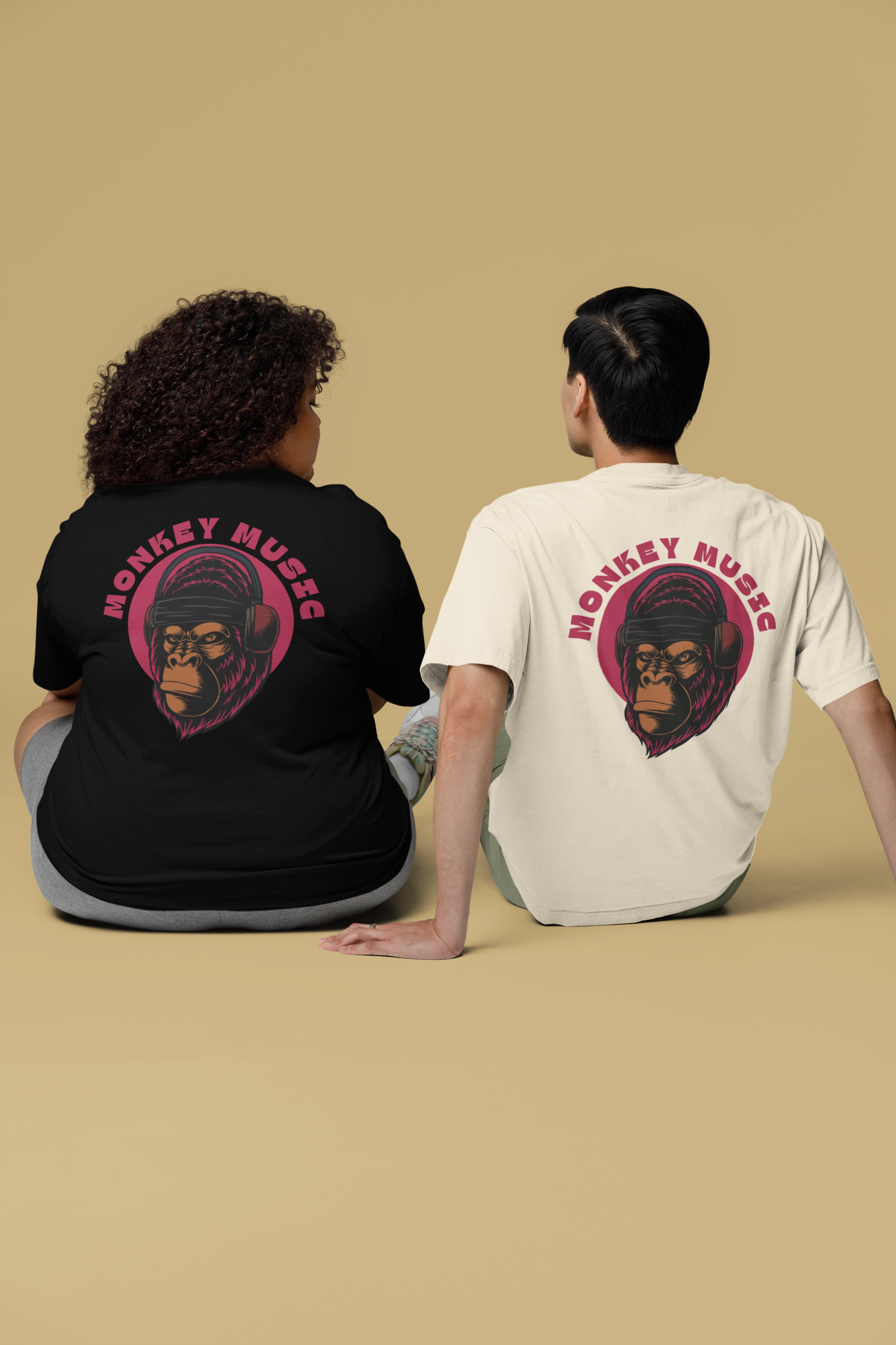 CAMISETA OVERSIZED COSTAS, MONKEY MUSIC