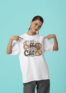 CAMISETA T-SHIRT QUALITY, CAT COFFEE