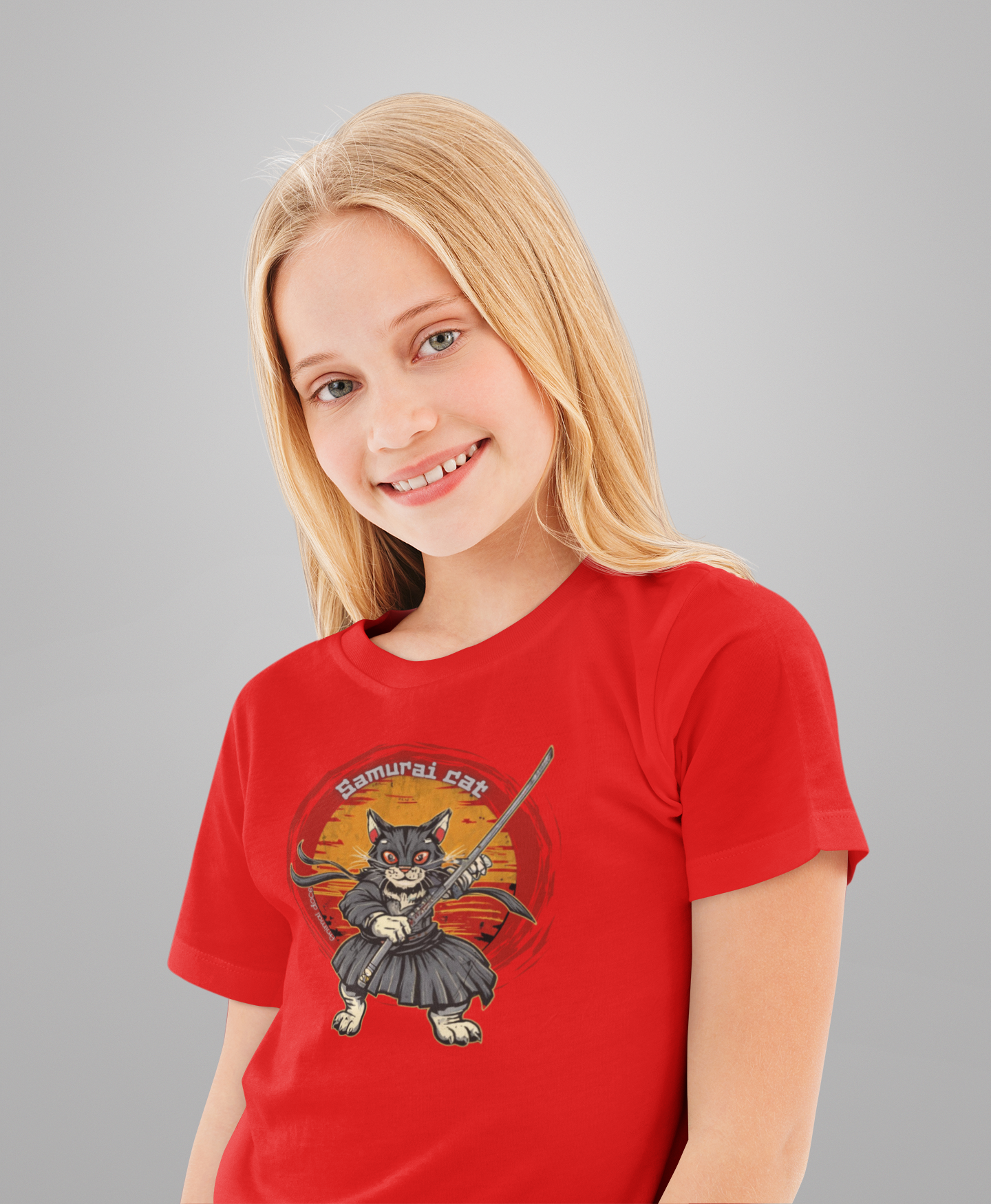 CAMISETA QUALITY INFANTIL, SAMURAI CAT-10 A 14 ANOS