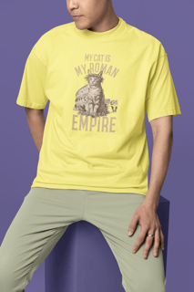 CAMISETA T-SHIRT ESTONADA, MY CAT IS MY ROMAN