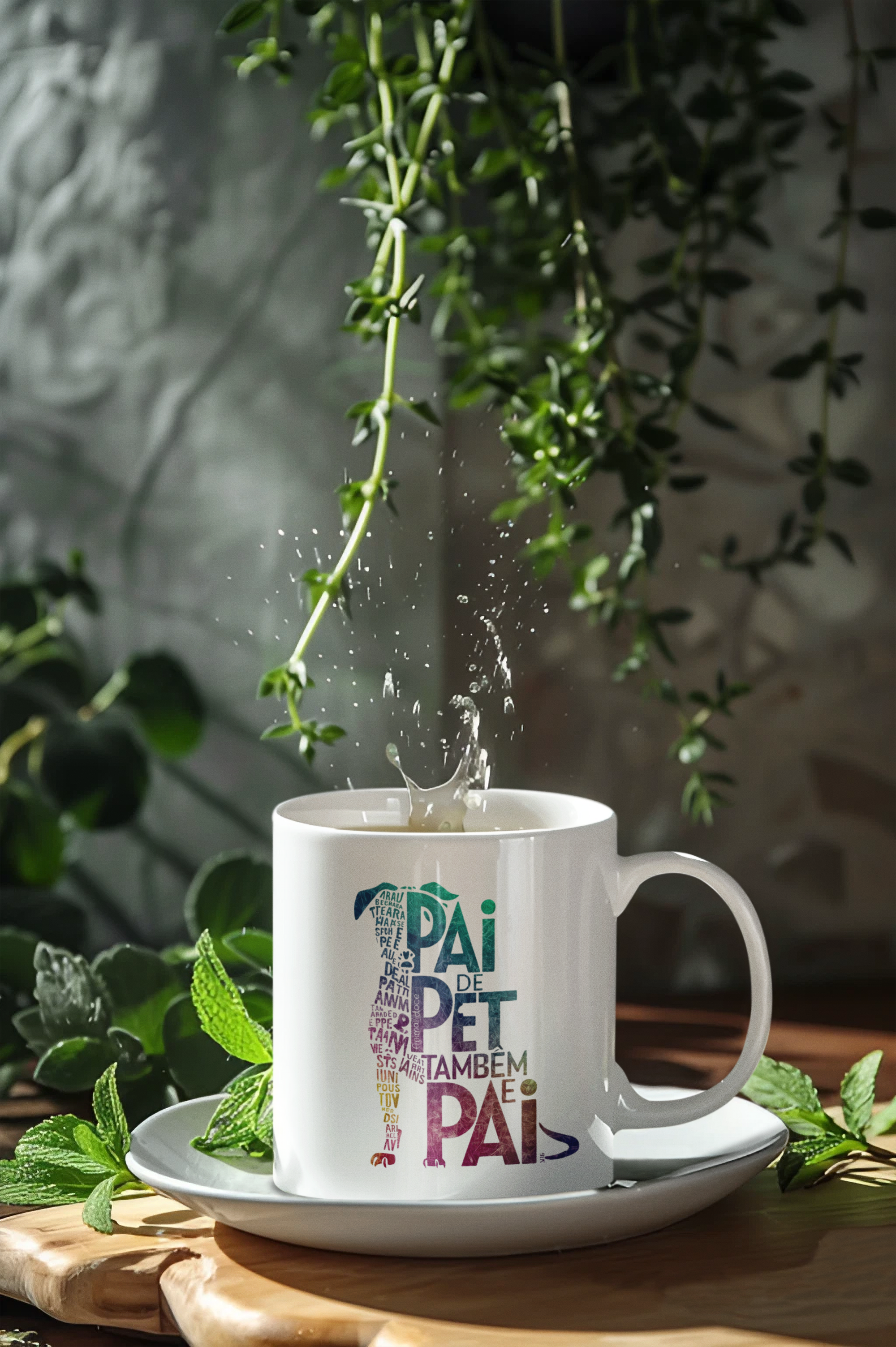  CANECA PERSONALIZADA CRIATIVA EM CERÂMICA, 325ML C/02 LADOS, PAI DE PET TAMBÉM E PAI